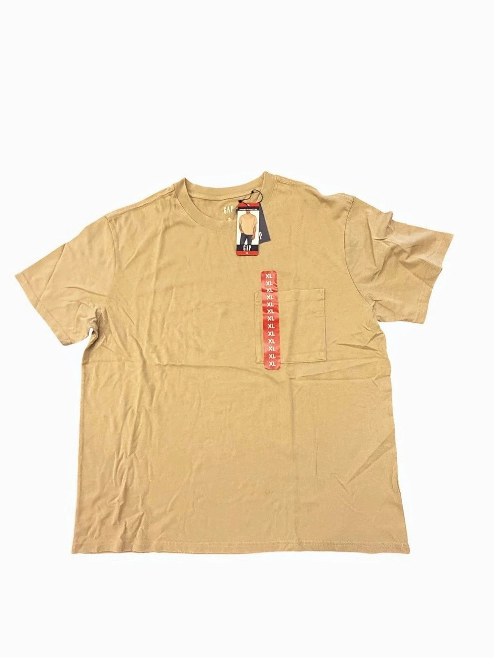 GAP Men's Washed Pocket Tee Shirt XL Taupe / Beige 100% Cotton NEW $35